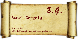 Bunzl Gergely névjegykártya